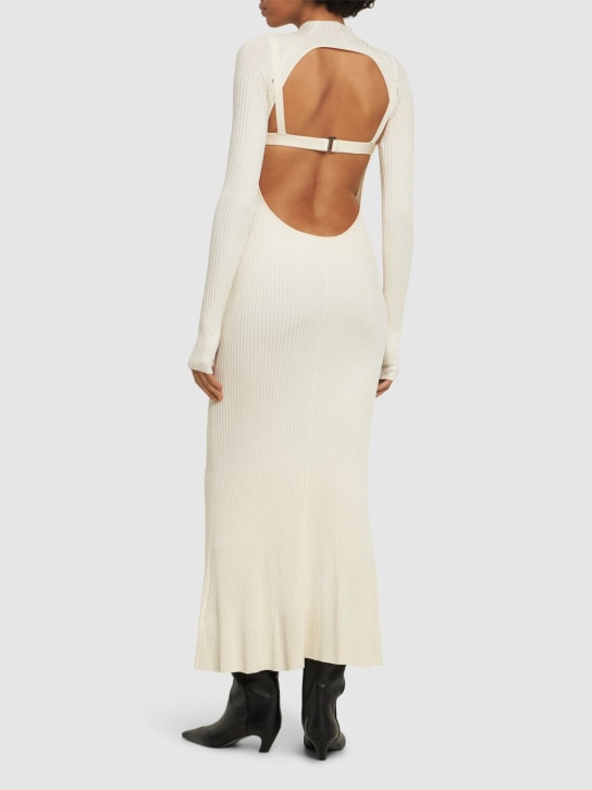 Dion Lee: Robe en maille de viscose mélangée manches longues