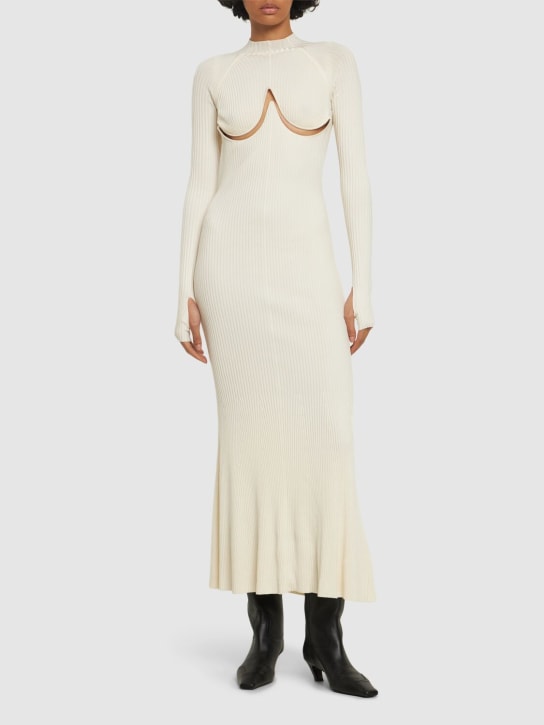 Dion Lee - Robe en maille de viscose mélangée manches longues