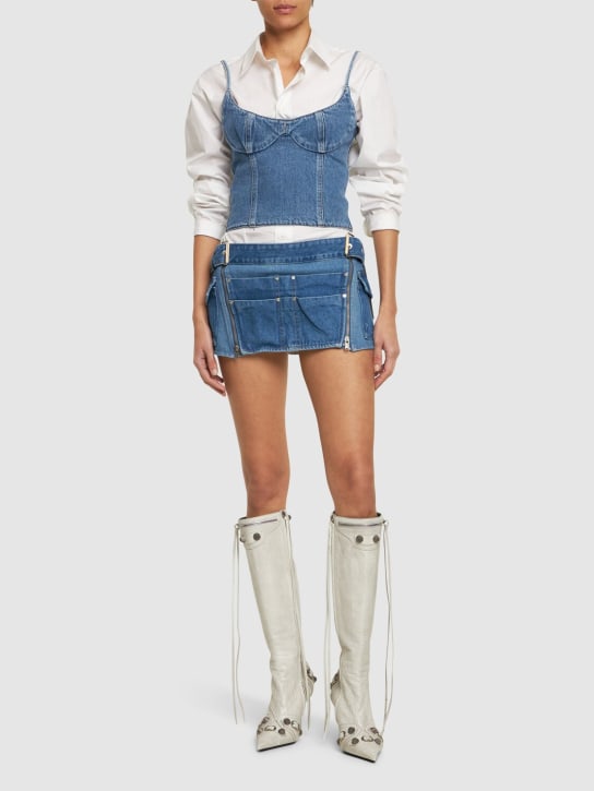 Dion Lee: Jupe courte en denim avec boucle