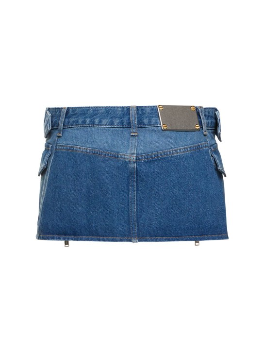 Dion Lee: Jupe courte en denim avec boucle