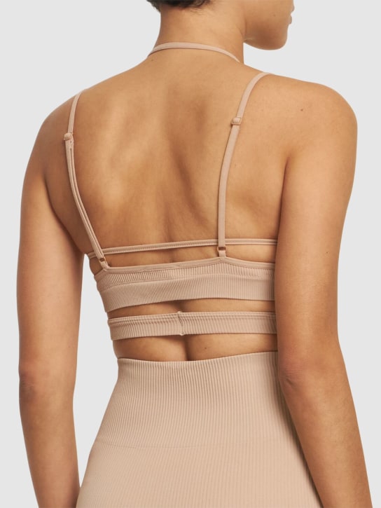 Andreadamo: Brassière double en jersey côtelé