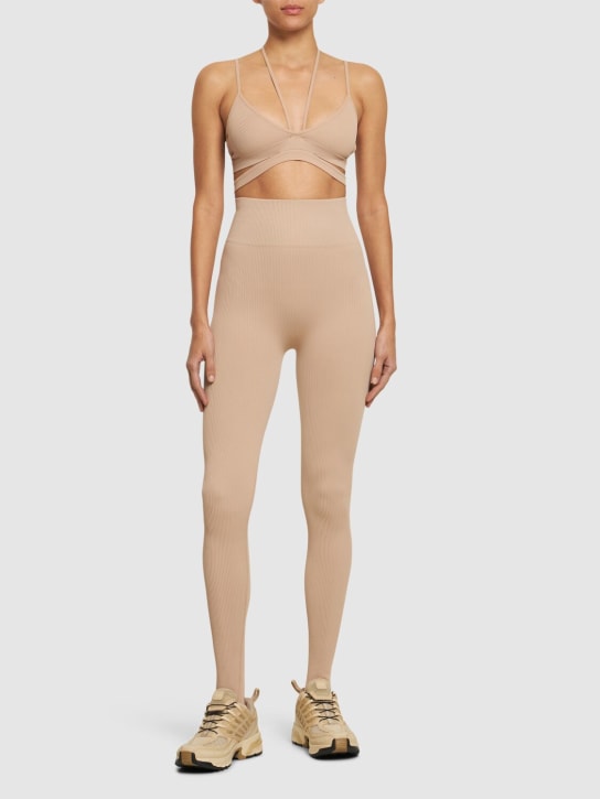 Andreadamo - Brassière double en jersey côtelé