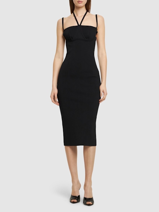 Andreadamo - Robe midi en maille de viscose stretch