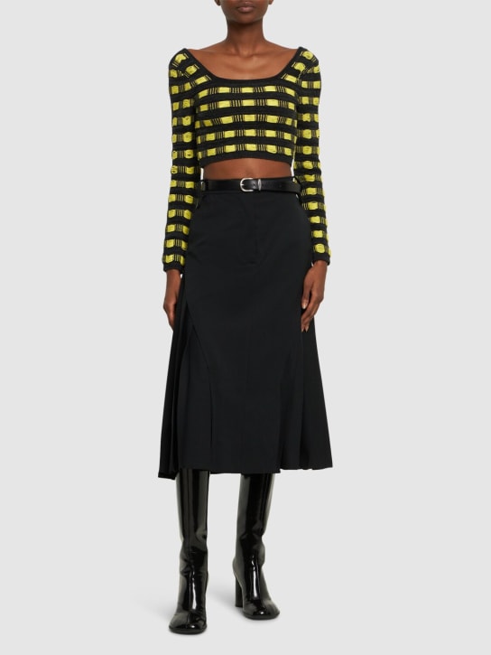 Ferrari - Crop top en maille de laine ajourée