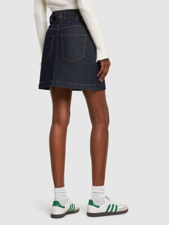 Ferrari: Gonna a portafoglio in denim / cintura