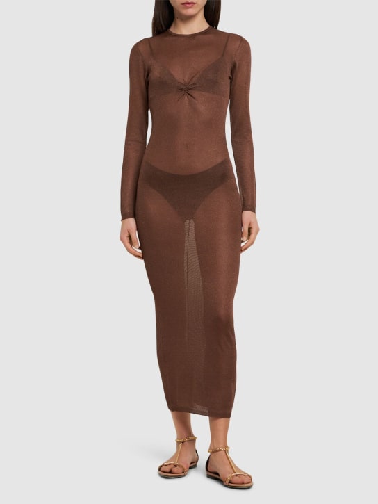 Fleur Du Mal - Robe midi en maille de viscose transparente