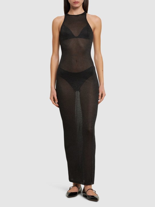 Fleur Du Mal - Robe midi en maille de viscose transparente