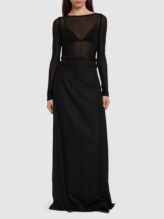 Victoria Beckham: Tailored wool blend maxi skirt