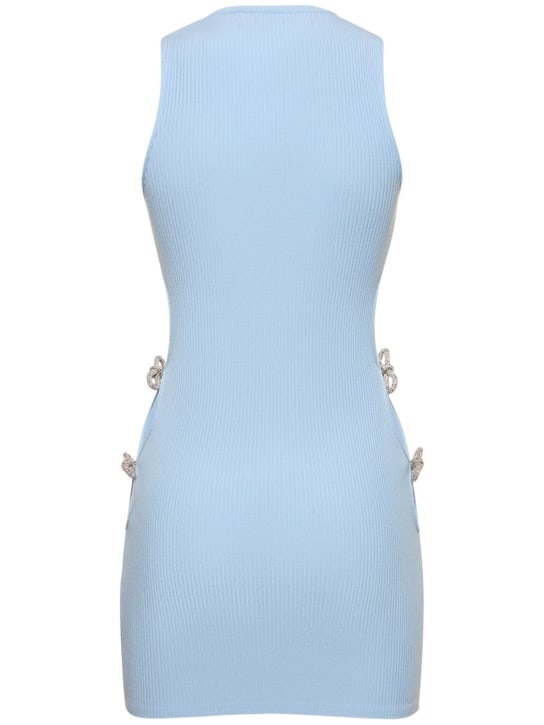 Mach & Mach: Robe courte en maille stretch embellie