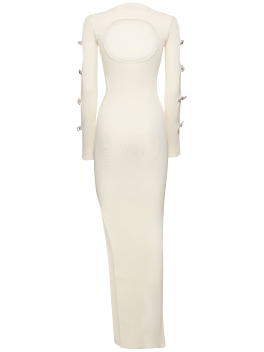 Mach & Mach: Robe longue en maille stretch embellie