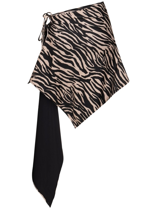 The Attico: Gonna asimmetrica in lycra stampata