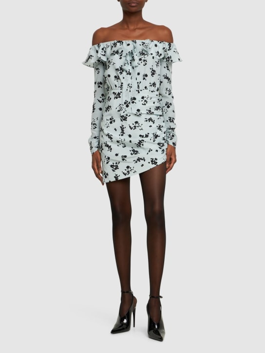 Alessandra Rich: Minikleid aus Twill mit Druck