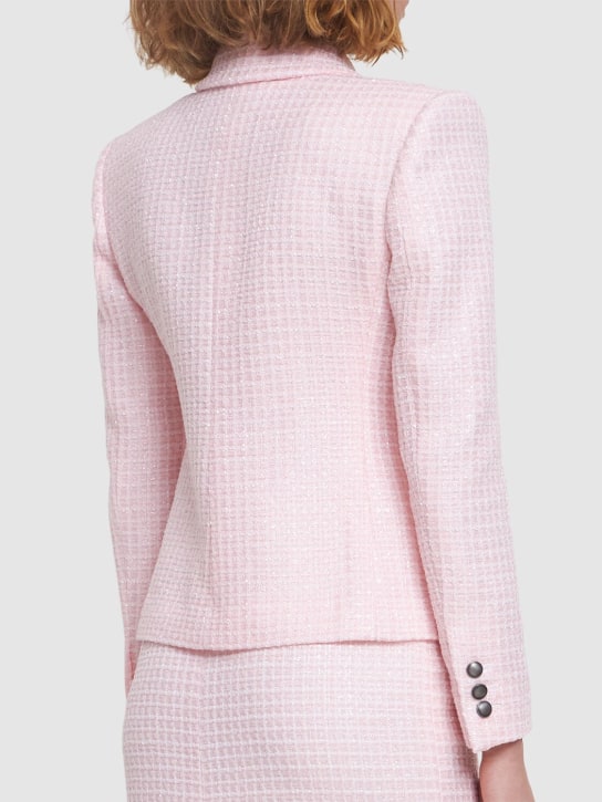 Alessandra Rich: Einreihiger Tweedblazer mit Pailletten