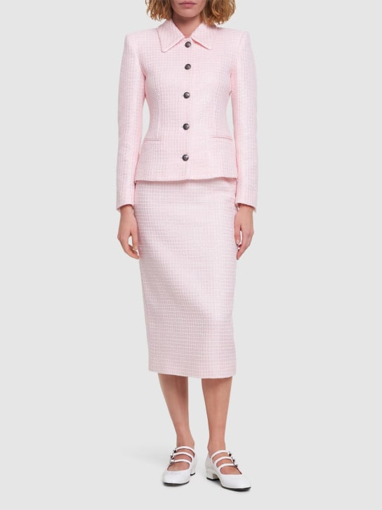 Alessandra Rich - Veste en tweed à sequins à boutonnage simple