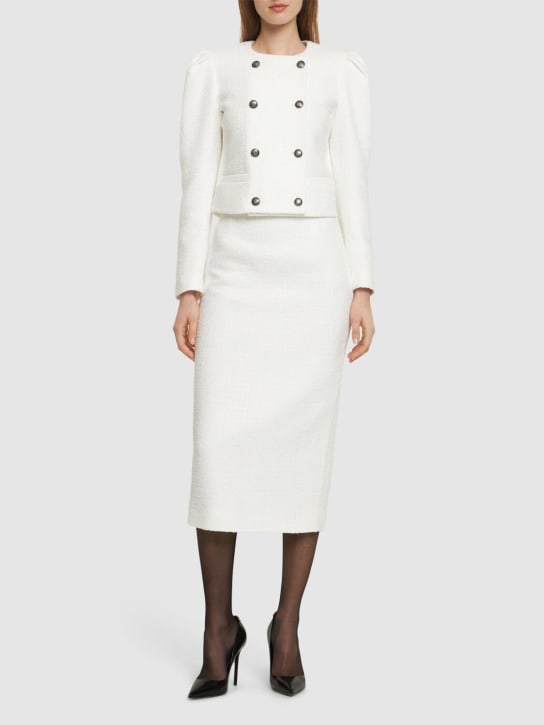 Alessandra Rich: Giacca doppiopetto in tweed bouclé