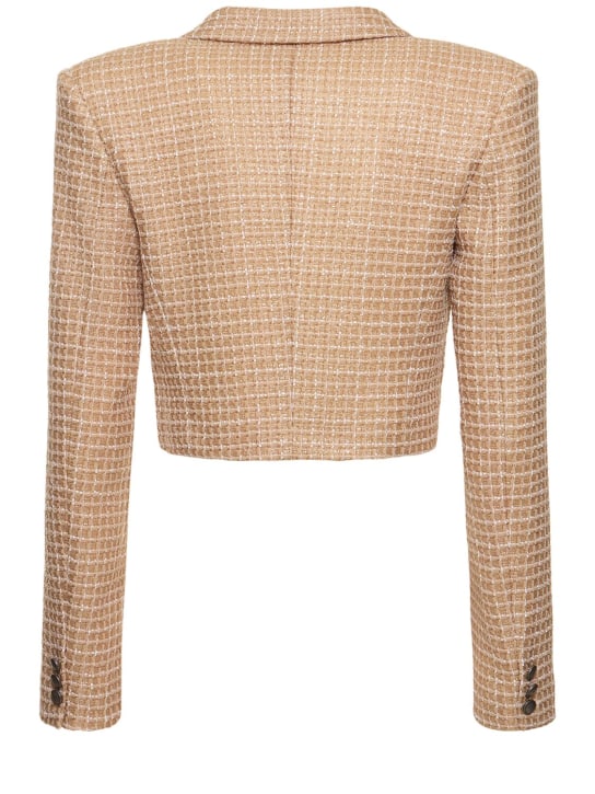 Alessandra Rich: Veste boxy courte en tweed à sequins