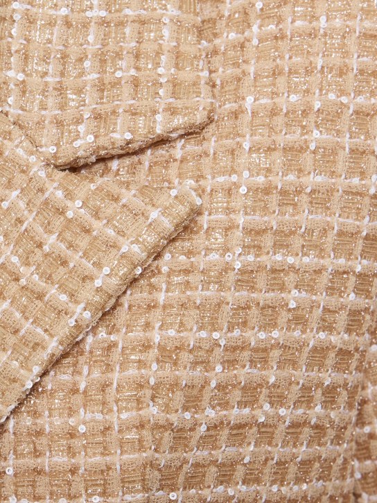 Alessandra Rich: Veste boxy courte en tweed à sequins