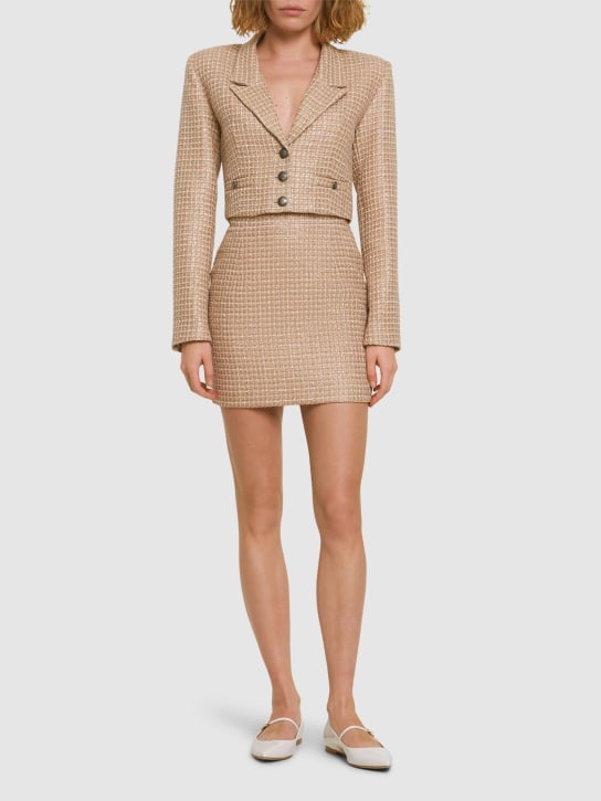Alessandra Rich - Jupe courte en tweed à sequins