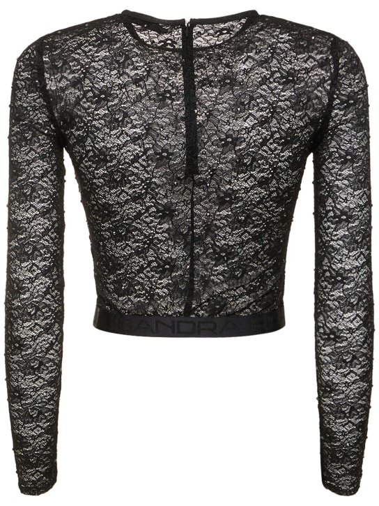 Alessandra Rich: Top aus Stretch-Spitze „Hotfix“
