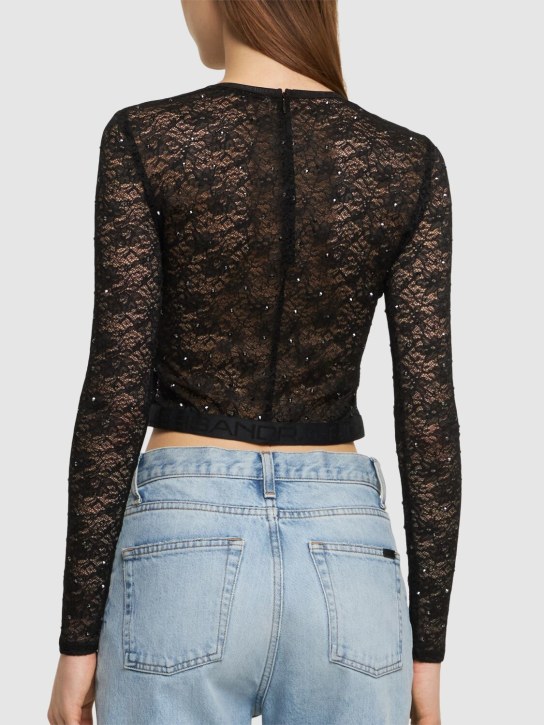 Alessandra Rich: Top aus Stretch-Spitze „Hotfix“
