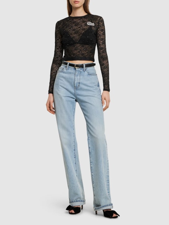 Alessandra Rich - Top aus Stretch-Spitze „Hotfix“