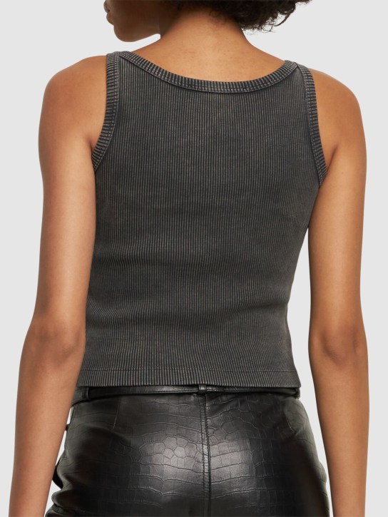 Alessandra Rich: Tanktop aus Baumwolljersey mit Patch