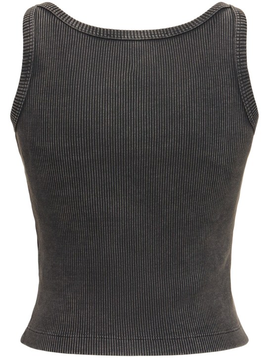Alessandra Rich: Tanktop aus Baumwolljersey mit Patch