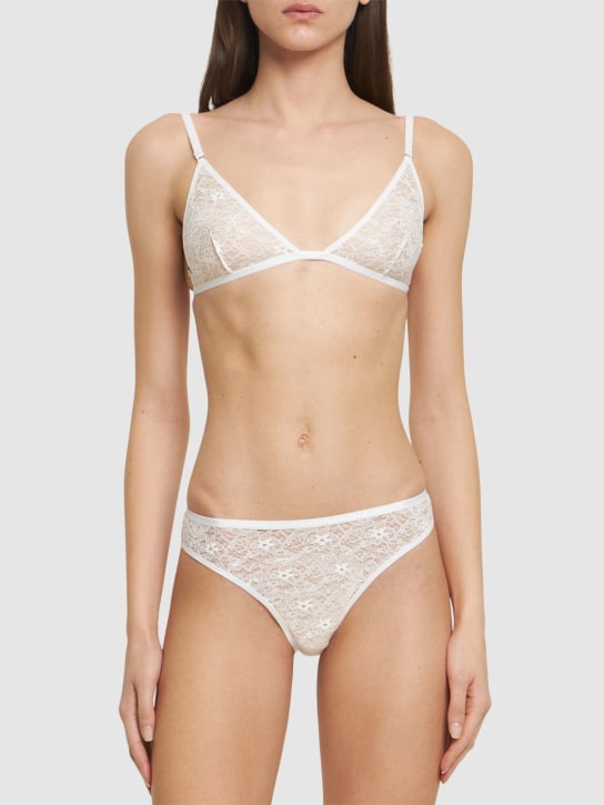 Alessandra Rich - Ensemble lingerie en dentelle stretch et cristaux