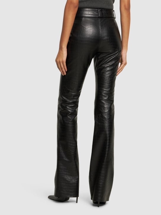 Alessandra Rich: Pantaloni in pelle con cintura