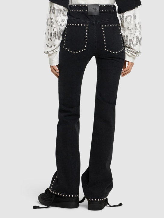 Lanvin: Pantalon évasé en denim brodé