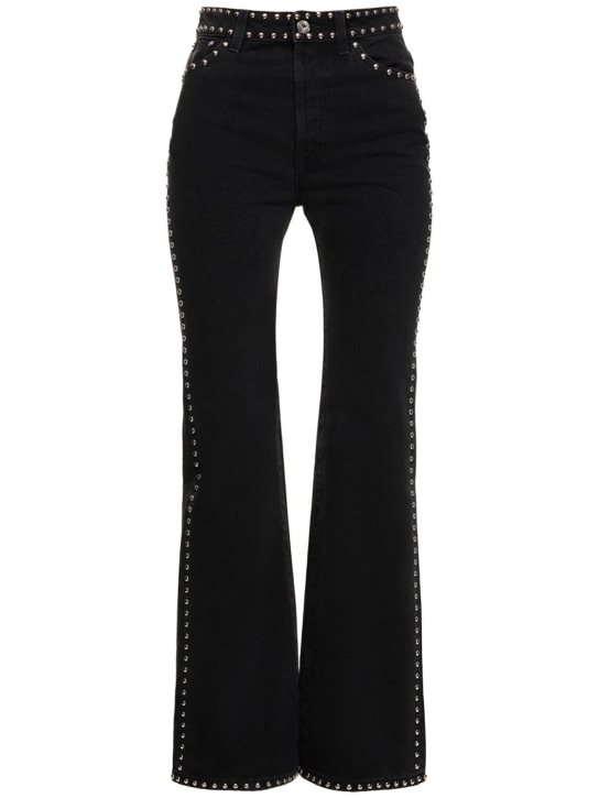 Lanvin: Pantalon évasé en denim brodé