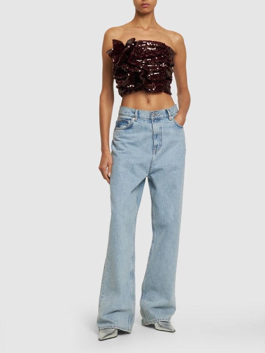 Rotate: Crop top ruché en sequins