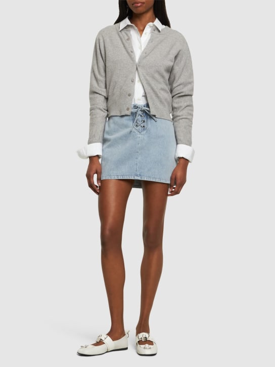 Rotate: Jupe courte en denim avec laçage