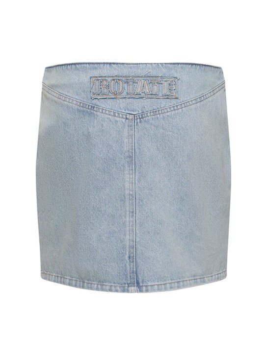Rotate: Jupe courte en denim avec laçage