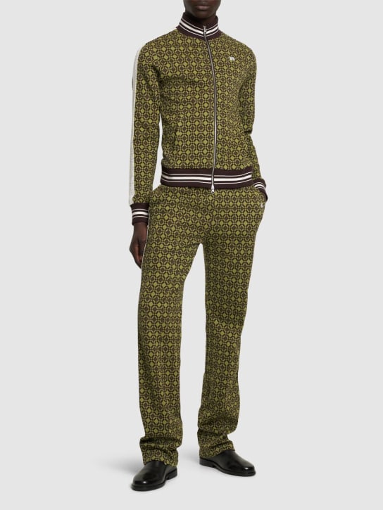 Wales Bonner - Pantalon évasé en jacquard de coton mélangé