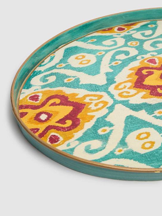 Les Ottomans: Handbemaltes Eisentablett „Ikat“