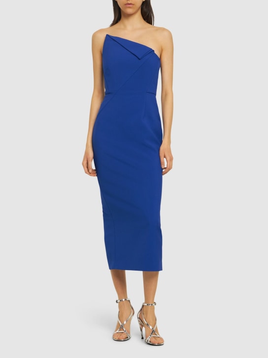 Roland Mouret: Strapless asymmetric crepe midi dress