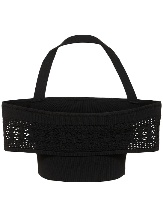 Andreadamo: Top in maglia di viscosa stretch / dettagli mesh