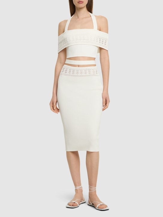 Andreadamo - Haut en maille de viscose stretch détails en mesh