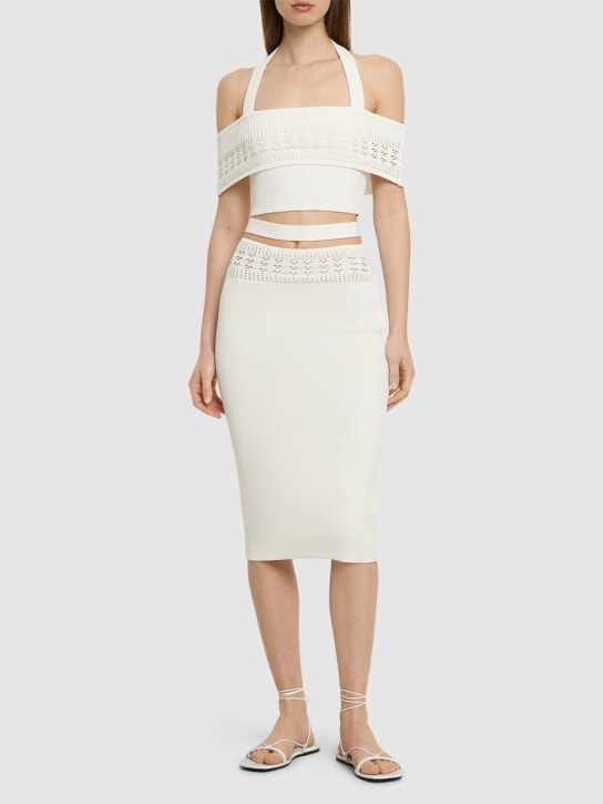 Andreadamo: Jupe midi en maille de viscose stretch