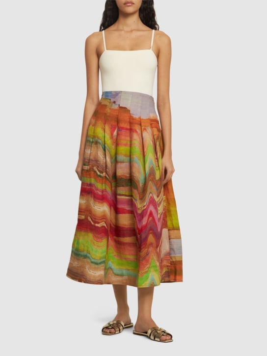 Ulla Johnson: Jupe longue en lin imprimé Alessandra