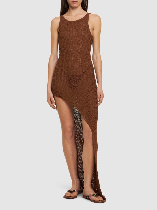Aya Muse: Robe longue en coton mélangé Ika