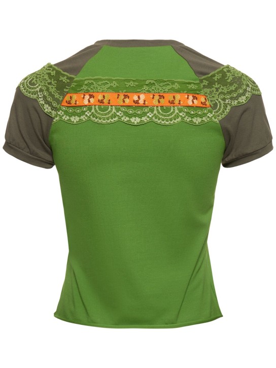 Cormio: T-shirt Boah in jersey di cotone / pizzo