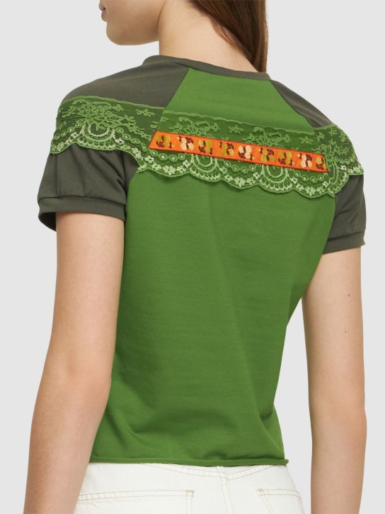 Cormio: T-shirt Boah in jersey di cotone / pizzo