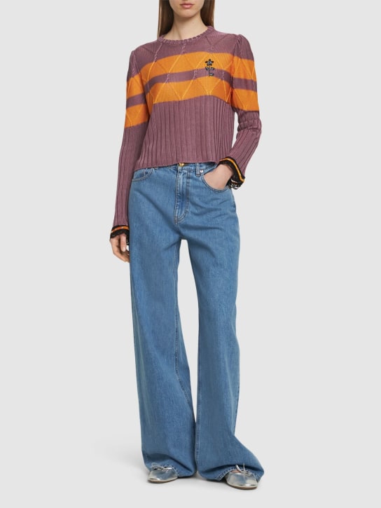 Cormio - Olaf long sleeve viscose sweater w/ lace