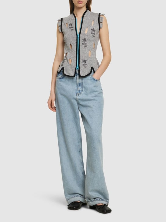 Cormio - Gilet zippé en maille de coton mélangé Perry