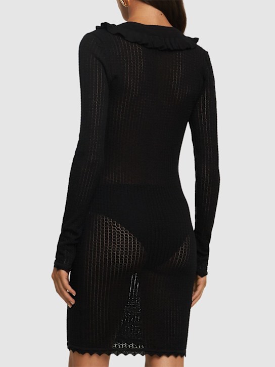 Alessandra Rich: Robe courte en laine brodée