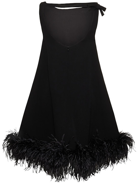 Valentino: Crepe mini dress w/feathers