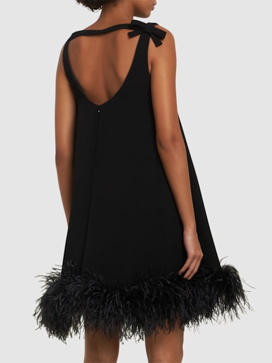 Valentino: Crepe mini dress w/feathers