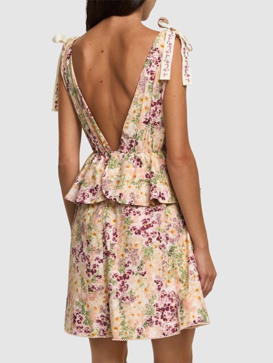 Agua By Agua Bendita: Infinito printed cotton mini dress